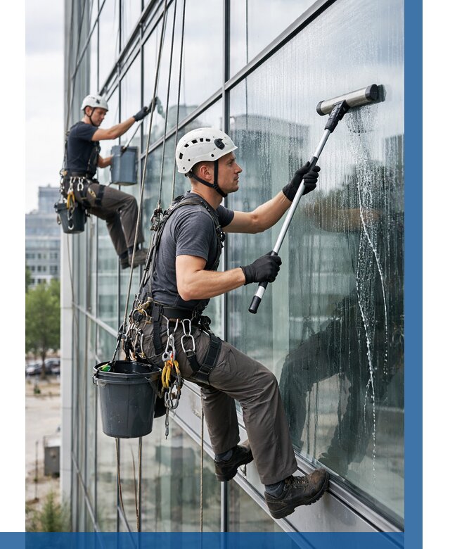Мойка витражей альпинистами в Белореченске от 710 р. под ключ|ВЫСОТНИК-Блч