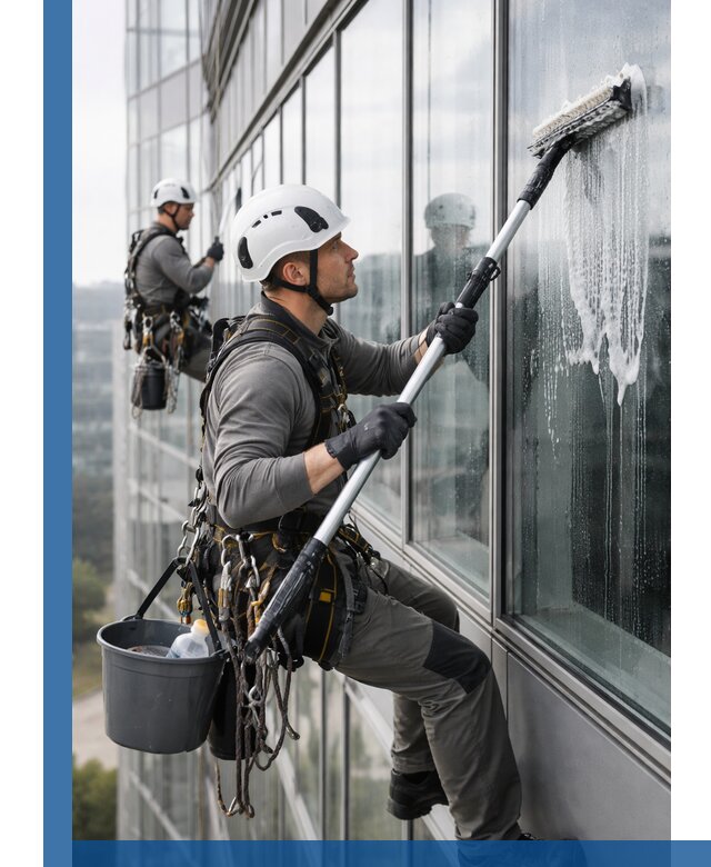 Высотная мойка сплошного остекления с выездом в Белореченске