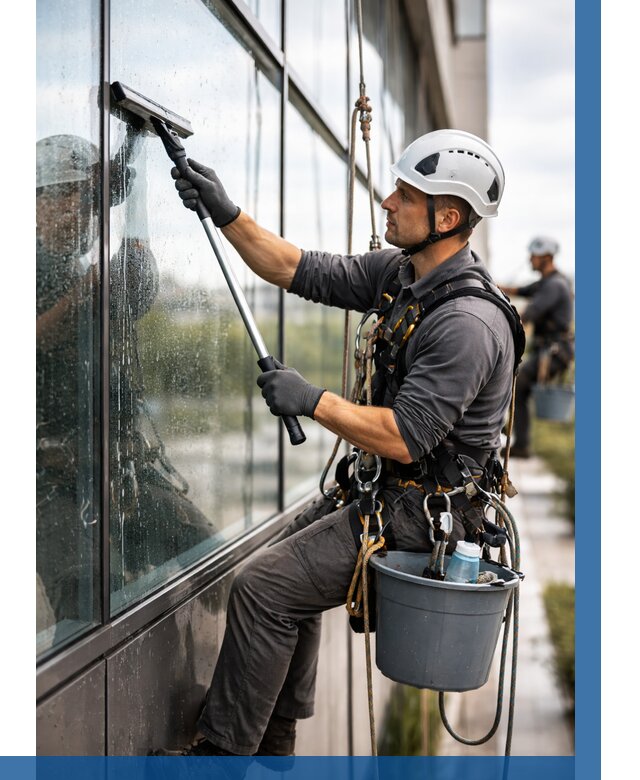 Мойка стеклянных фасадов в Белореченске от 203 р. | ВЫСОТНИК-Блч