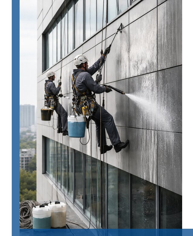 Профессиональная мойка вентилируемых фасадов в Белореченске