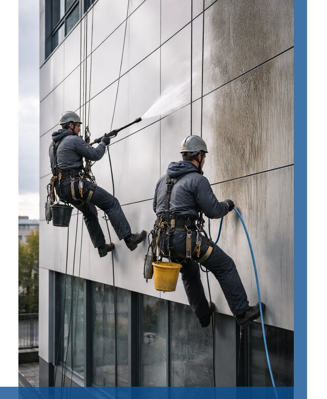 Мойка фасада из композита в Белореченске по цене от 304 р. | ВЫСОТНИК-Блч