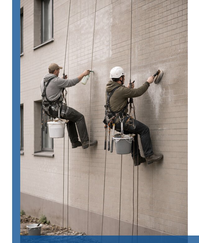 Удаление высолов с фасада зданий в Белореченске без повреждений и следов