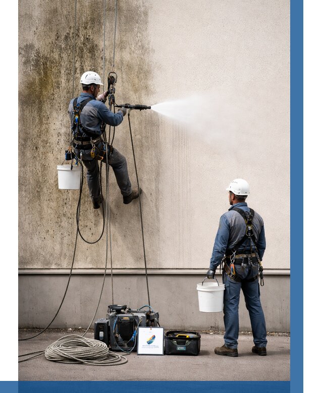 Очистка фасада от плесени в Белореченске от 304 р. | ВЫСОТНИК-Блч