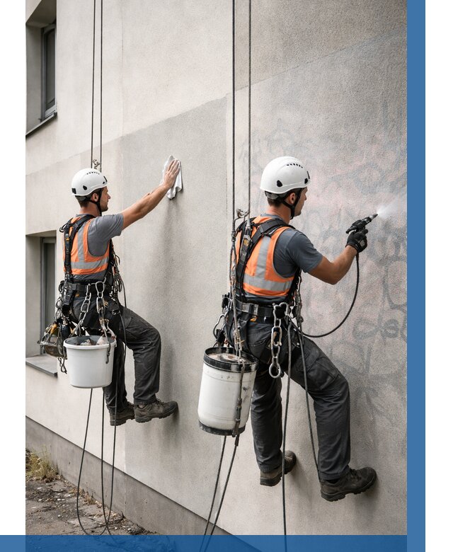 Антиграффити покрытие фасада в Белореченске от 609 р. | ВЫСОТНИК-Блч