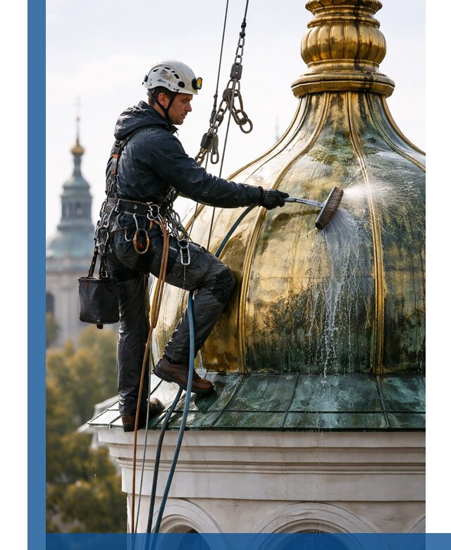 Профессиональная мойка куполов и шпилей высотными альпинистами в Белореченске