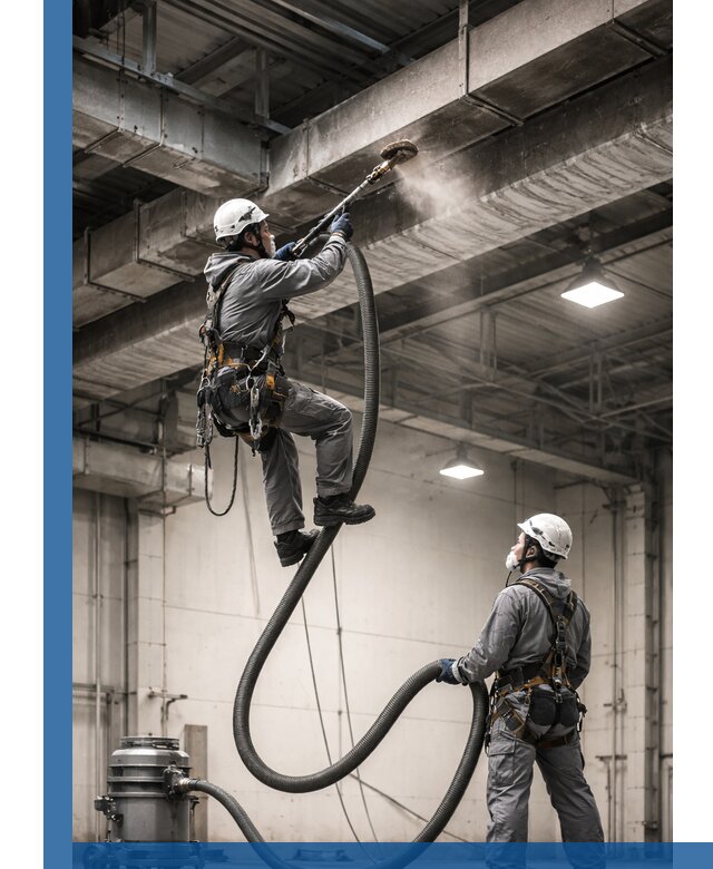 Обеспыливание потолочных конструкций в Белореченске промышленным альпинизмом