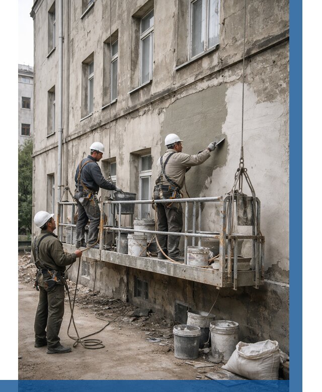 Капитальный ремонт фасада в Белореченске от 4260 р. | ВЫСОТНИК-Блч