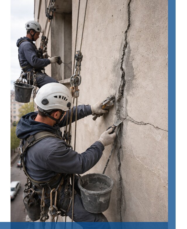 Заделка трещин на фасаде в Белореченске от 913 р. | ВЫСОТНИК-Блч