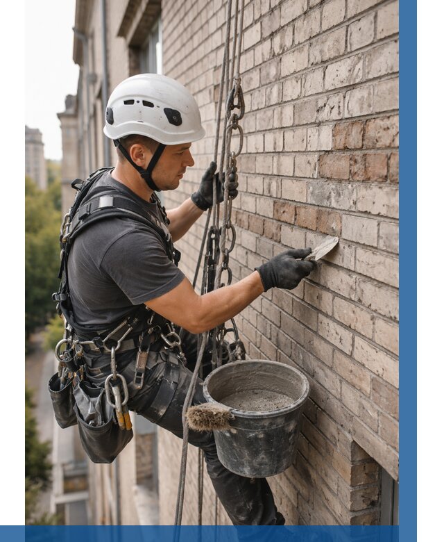 Ремонт кирпичной кладки фасада в Белореченске от 1826 р. | ВЫСОТНИК-Блч