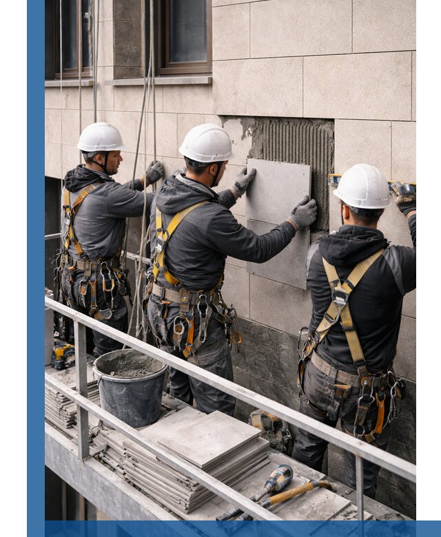 Ремонт облицовки фасада плиткой в Белореченске с гарантией