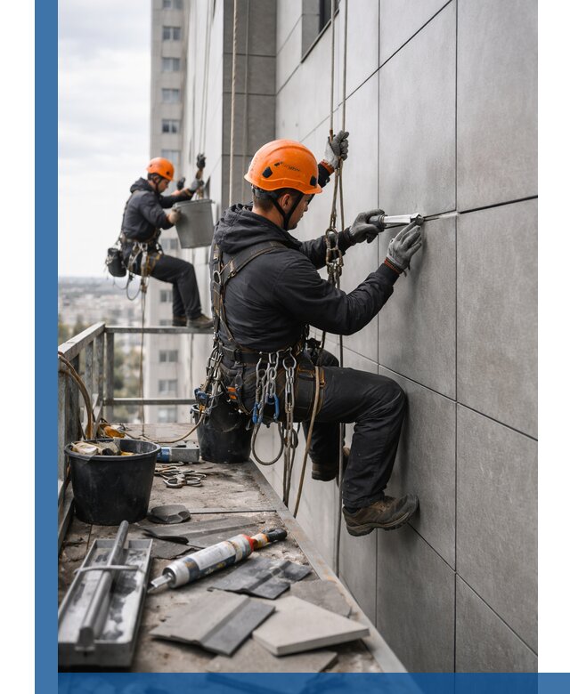 Профессиональный ремонт фасада из керамогранита в Белореченске