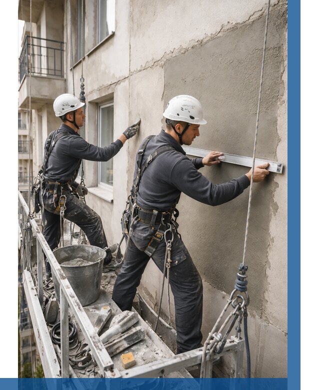 Штукатурка фасада на высоте в Белореченске от 913 р. | ВЫСОТНИК-Блч