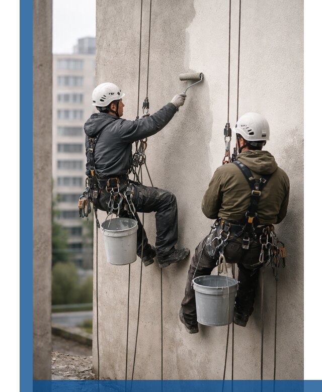 Покраска фасадов высотными альпинистами в Белореченске с гарантией