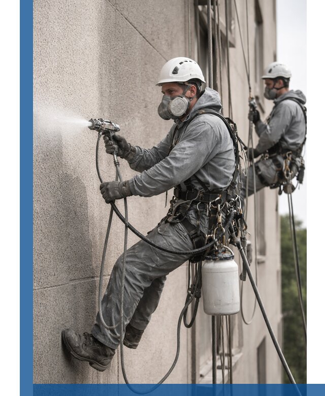 Безвоздушная покраска фасадов зданий в Белореченске профессионально