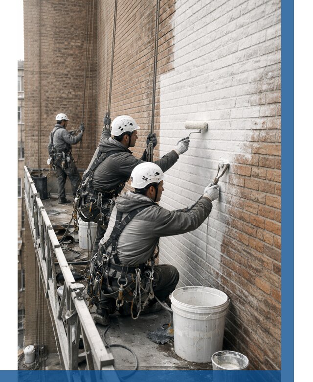 Покраска кирпичного фасада в Белореченске от 355 р. | ВЫСОТНИК-Блч