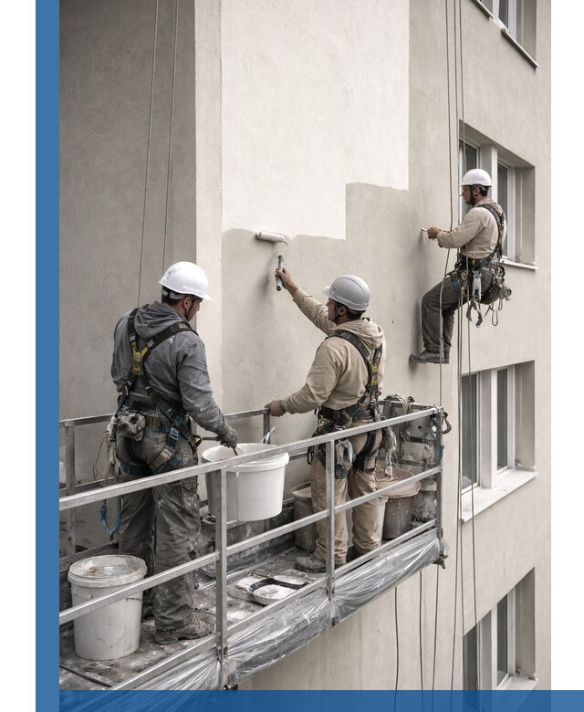 Покраска оштукатуренного фасада в Белореченске под ключ с гарантией