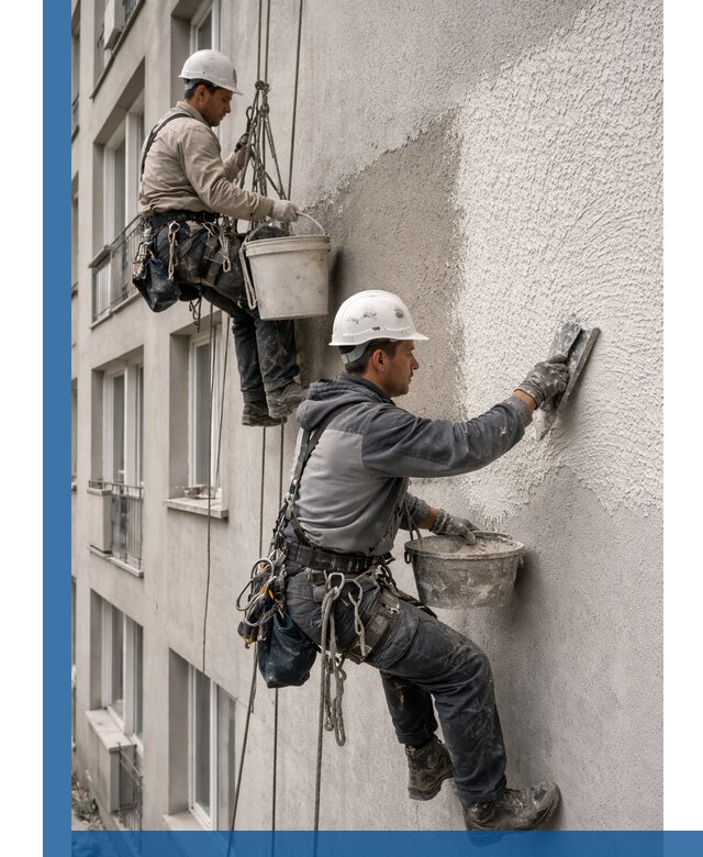 Нанесение декоративной штукатурки короед на фасад в Белореченске