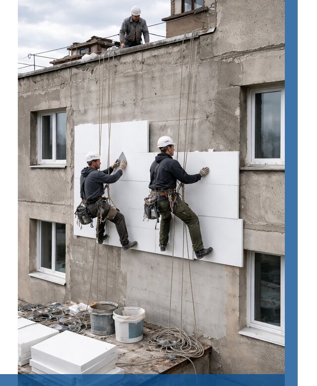 Утепление фасада пенополистиролом в Белореченске от 1826 р. | ВЫСОТНИК-Блч