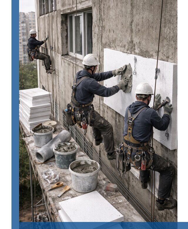 Утепление фасада пенополистиролом в Белореченске под ключ