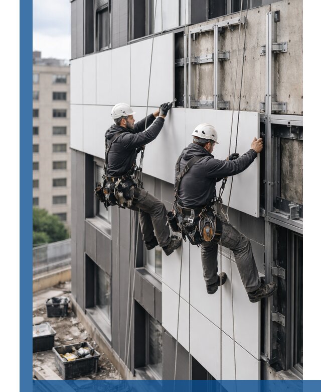 Монтаж композитных панелей фасада в Белореченске под ключ