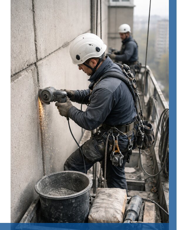 Штробление межпанельных швов в Белореченске от 1217 р. | ВЫСОТНИК-Блч