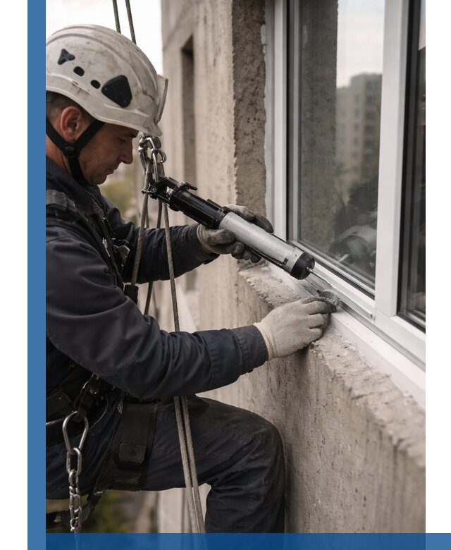 Герметизация оконных швов снаружи в Белореченске профессионально