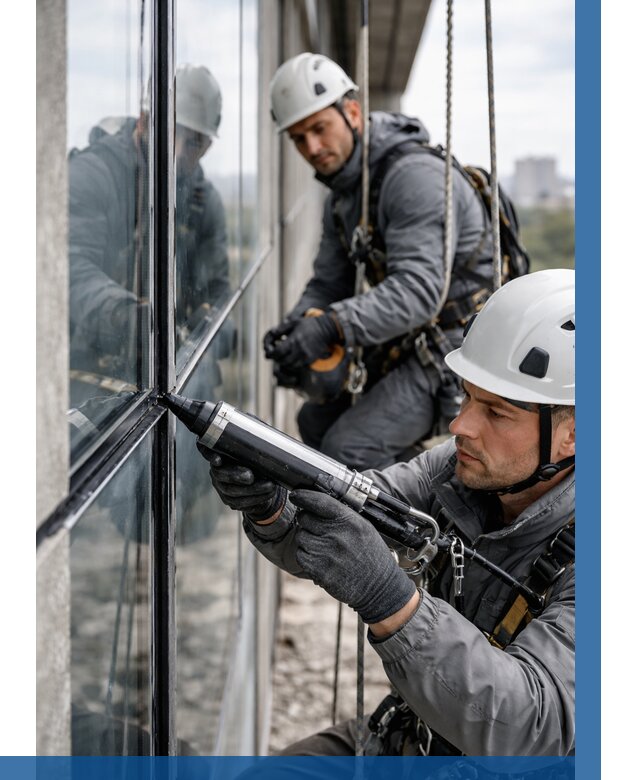 Герметизация витражных швов в Белореченске от 659 р. | ВЫСОТНИК-Блч