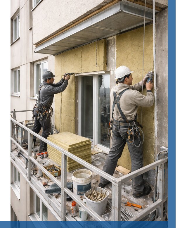 Утепление балкона снаружи в Белореченске от 1623 р. под ключ ВЫСОТНИК-Блч