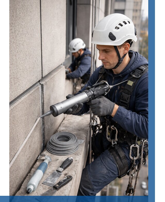 Герметизация деформационных швов фасада в Белореченске от 710 | ВЫСОТНИК-Блч