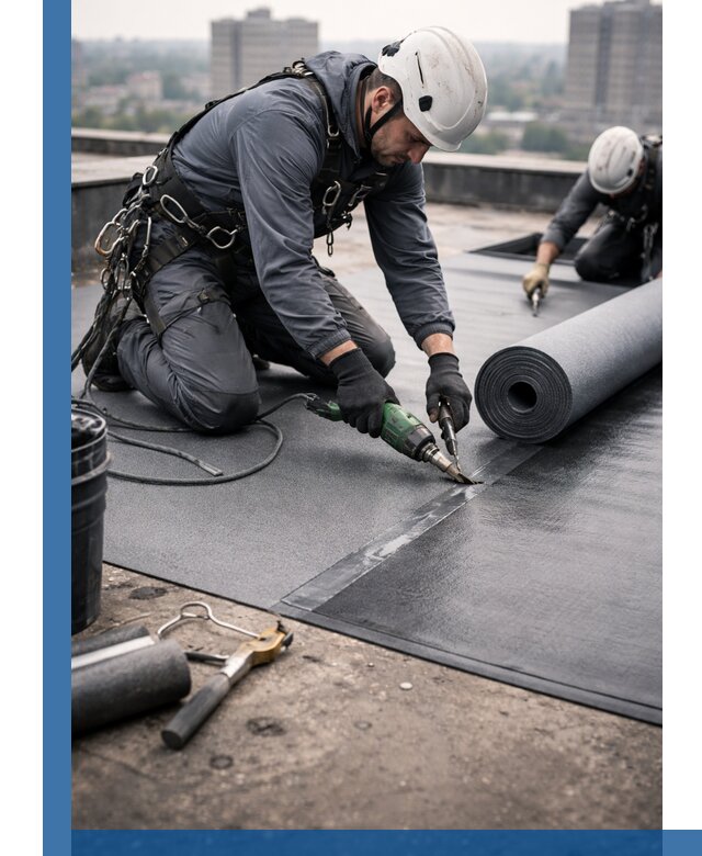 Ремонт мягкой кровли в Белореченске с выездом промальпинистов