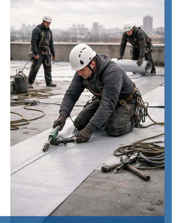 Ремонт мембранной кровли в Белореченске от 1826 р./м2 | ВЫСОТНИК-Блч