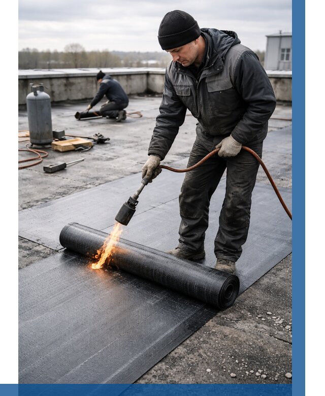 Ремонт наплавляемой кровли в Белореченске от 710 р. | ВЫСОТНИК-Блч