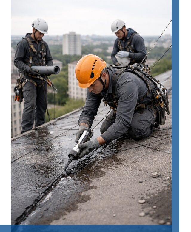 Устранение протечек кровли в Белореченске от 12173 р. | ВЫСОТНИК-Блч