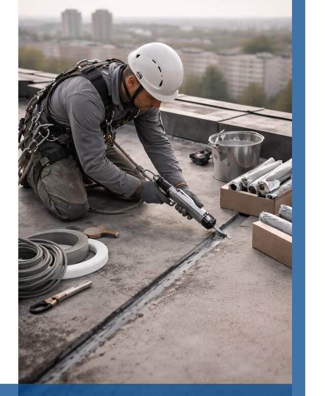 Герметизация швов кровли в Белореченске от 456 р./м2 | ВЫСОТНИК-Блч