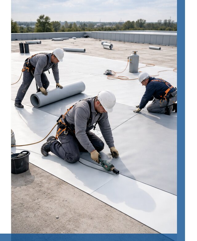 Монтаж мембранной кровли под ключ в Белореченске от 1217 р. | ВЫСОТНИК-Блч