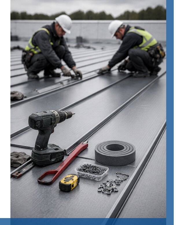 Монтаж фальцевой кровли в Белореченске от 1826 р. | ВЫСОТНИК-Блч