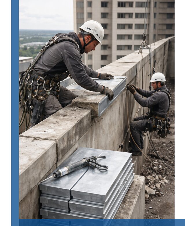 Замена парапетных крышек и установка новых в Белореченске