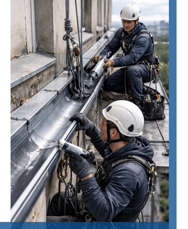 Ремонт водосточных желобов в Белореченске от 6594 р. | ВЫСОТНИК-Блч