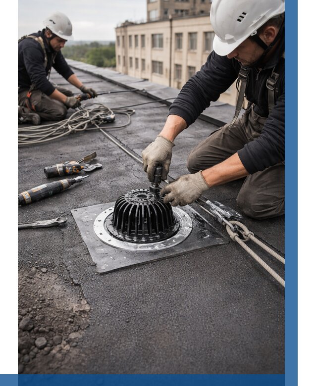 Установка водосточных воронок в Белореченске цена от 3550 р. | ВЫСОТНИК-Блч