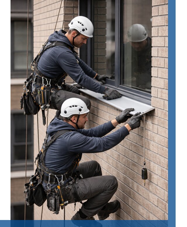 Монтаж оконных отливов под ключ в Белореченске от 3550 р. | ВЫСОТНИК-Блч