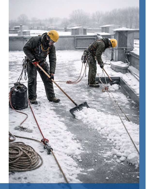 Очистка крыши от снега в Белореченске от 7608 р. | ВЫСОТНИК-Блч