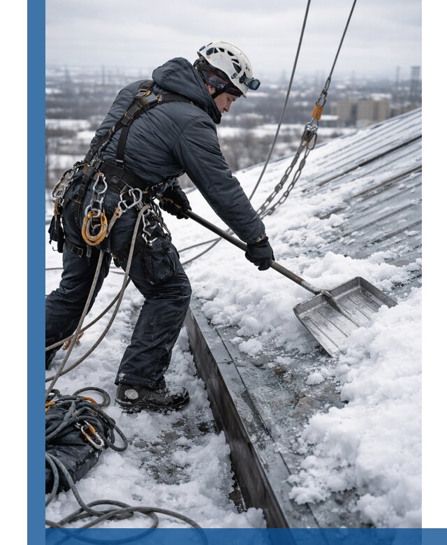 Профессиональная очистка кровли от снега и наледи в Белореченске