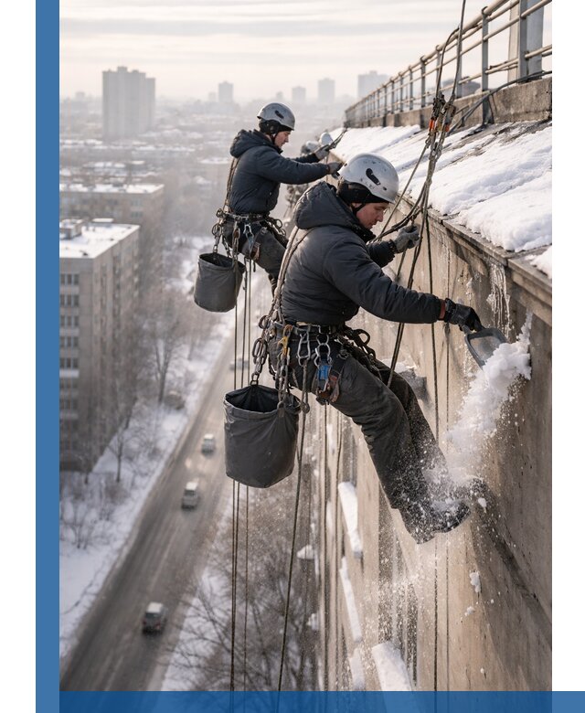 Очистка карнизов от снега в Белореченске профессионально и безопасно