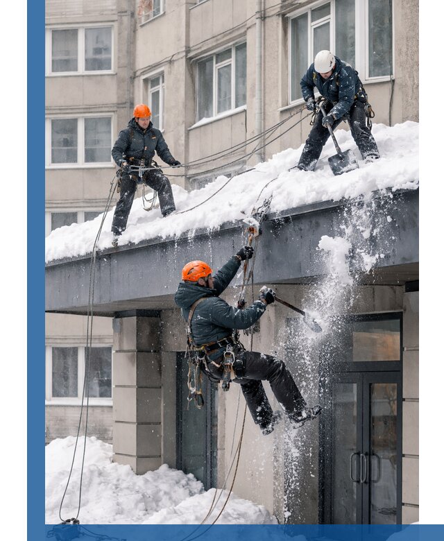 Безопасная очистка навесов от снега в Белореченске круглогодично