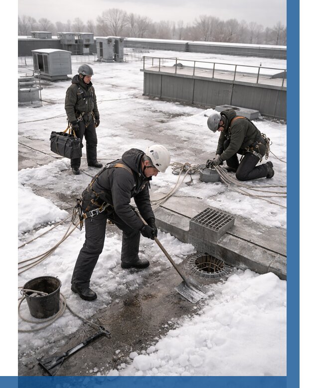 Абонентское обслуживание кровли зимой в Белореченске от 8115 р. | ВЫСОТНИК-Блч