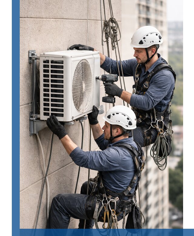 Монтаж внешнего блока кондиционера в Белореченске установка и крепление