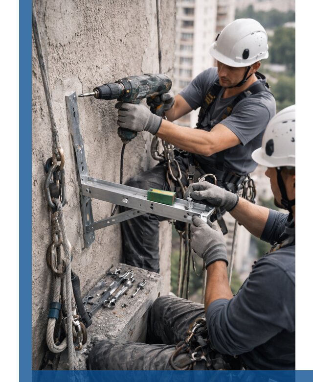 Установка кронштейнов кондиционера и крепежа в Белореченске