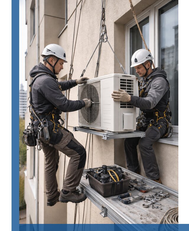 Перенос внешнего блока кондиционера в Белореченске с монтажом и крепежом