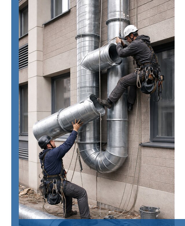 Монтаж фасадных воздуховодов в Белореченске с герметизацией и крепежом