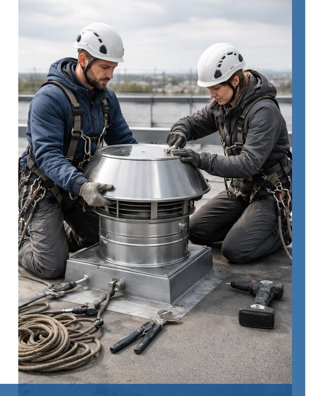 Установка дефлекторов на кровле в Белореченске от 4565 р. | ВЫСОТНИК-Блч